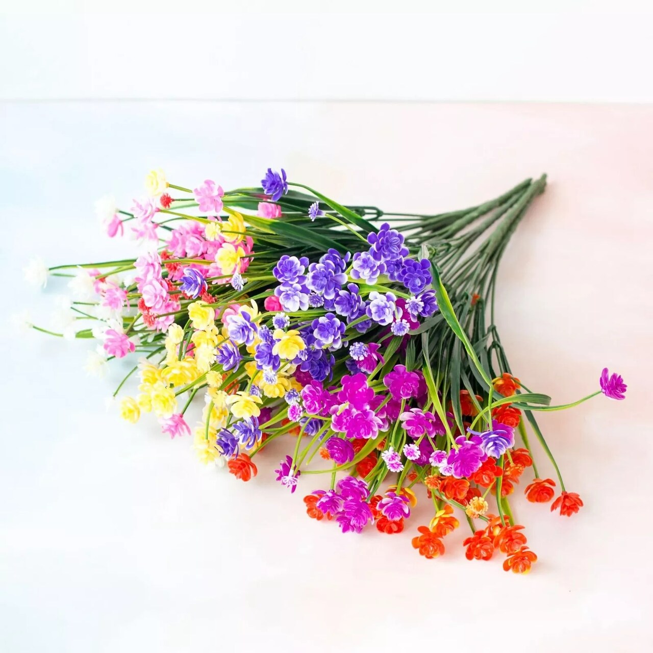 4pcs Artificial Fake Flower Orange Small LOTUS Home Decoration Outdoor Floral